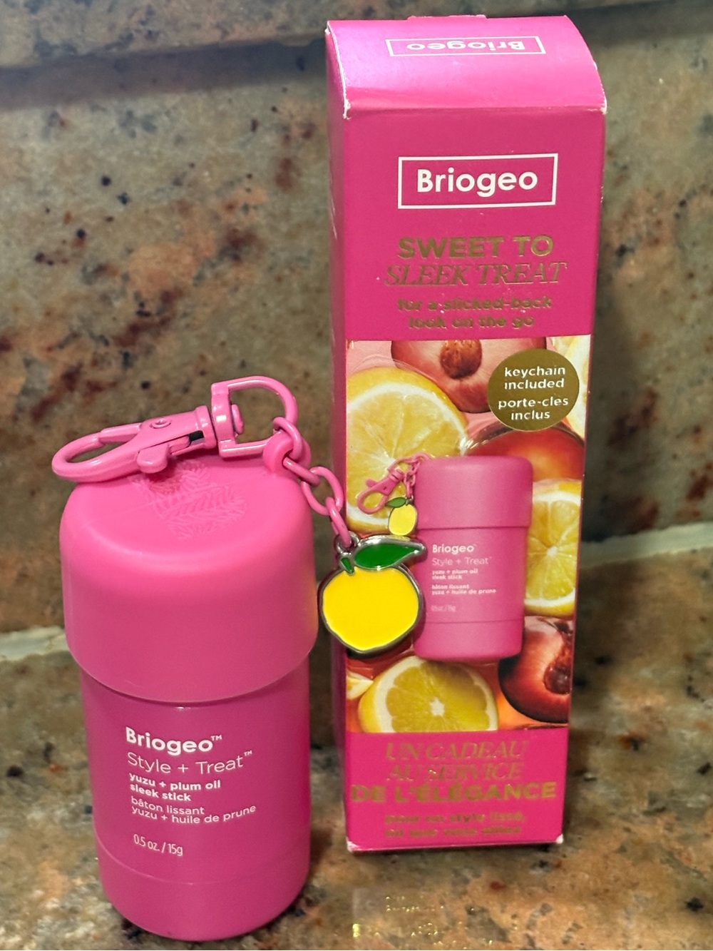 Briogeo Sweet To Sleek Treat Yuzu + Plum Oil Sleek Stick W Keychain